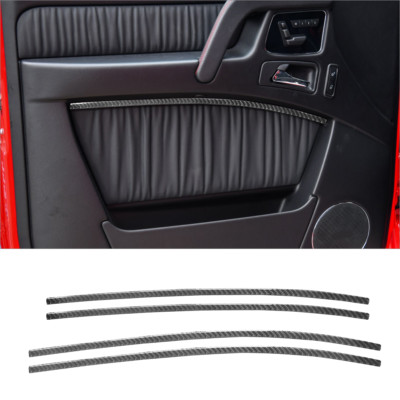 4Pcs Carbon Fiber Door Panel Cover Trim Strip For Mercedes-Benz G