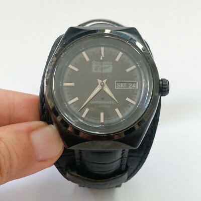 日本製Ontsuka Tiger メンズ腕時計 Vintage ONITSUKA TIGER Men's Black Automatic 21 Jewels Sports