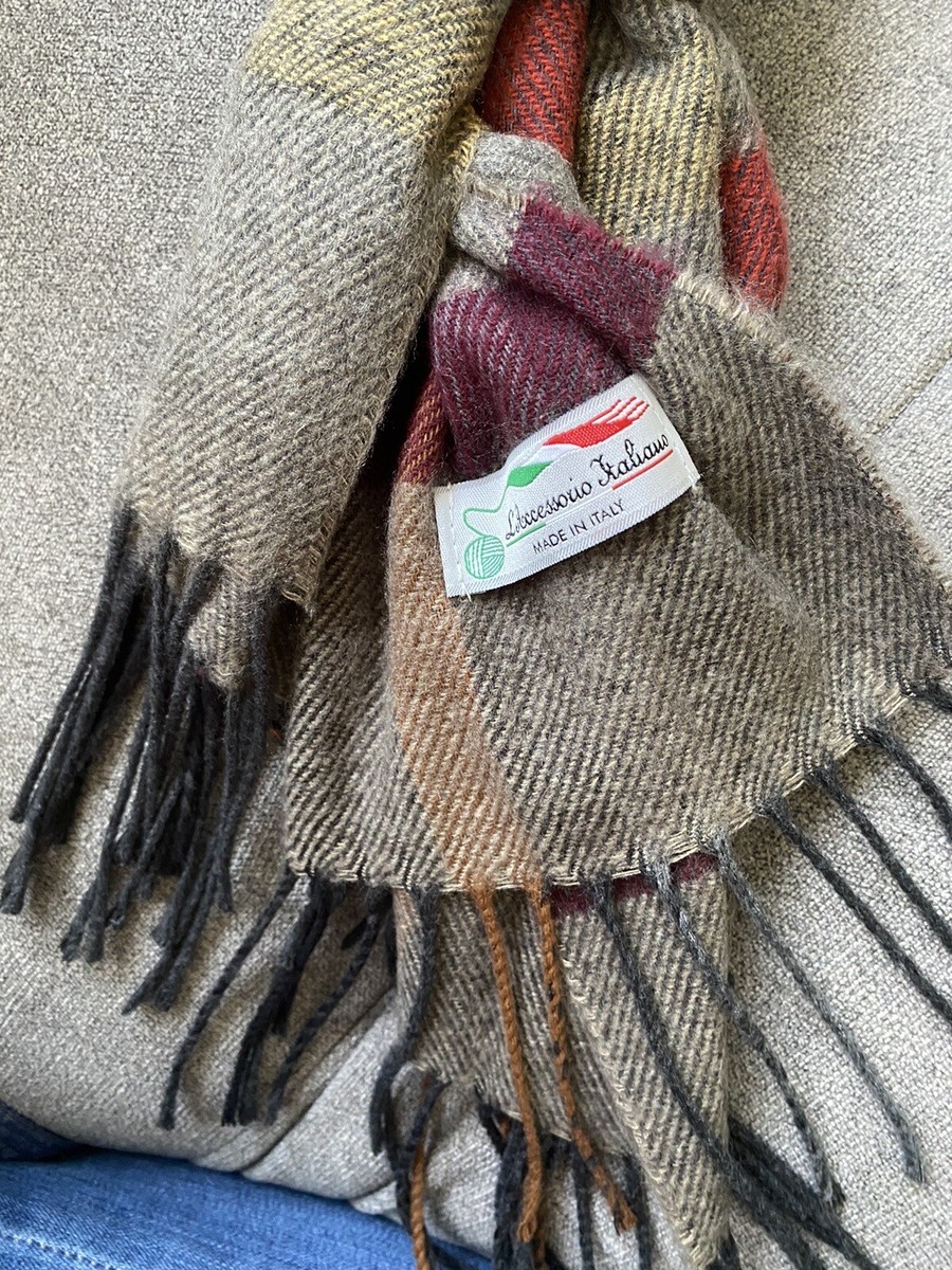 L Accessorio Italiano Plaid Scarf Made in Italy | eBay