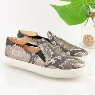 Cole Haan Womens Grandpro Oslon Slip On Shoe Size 9.5 Brown Gray Snakeskin Flat