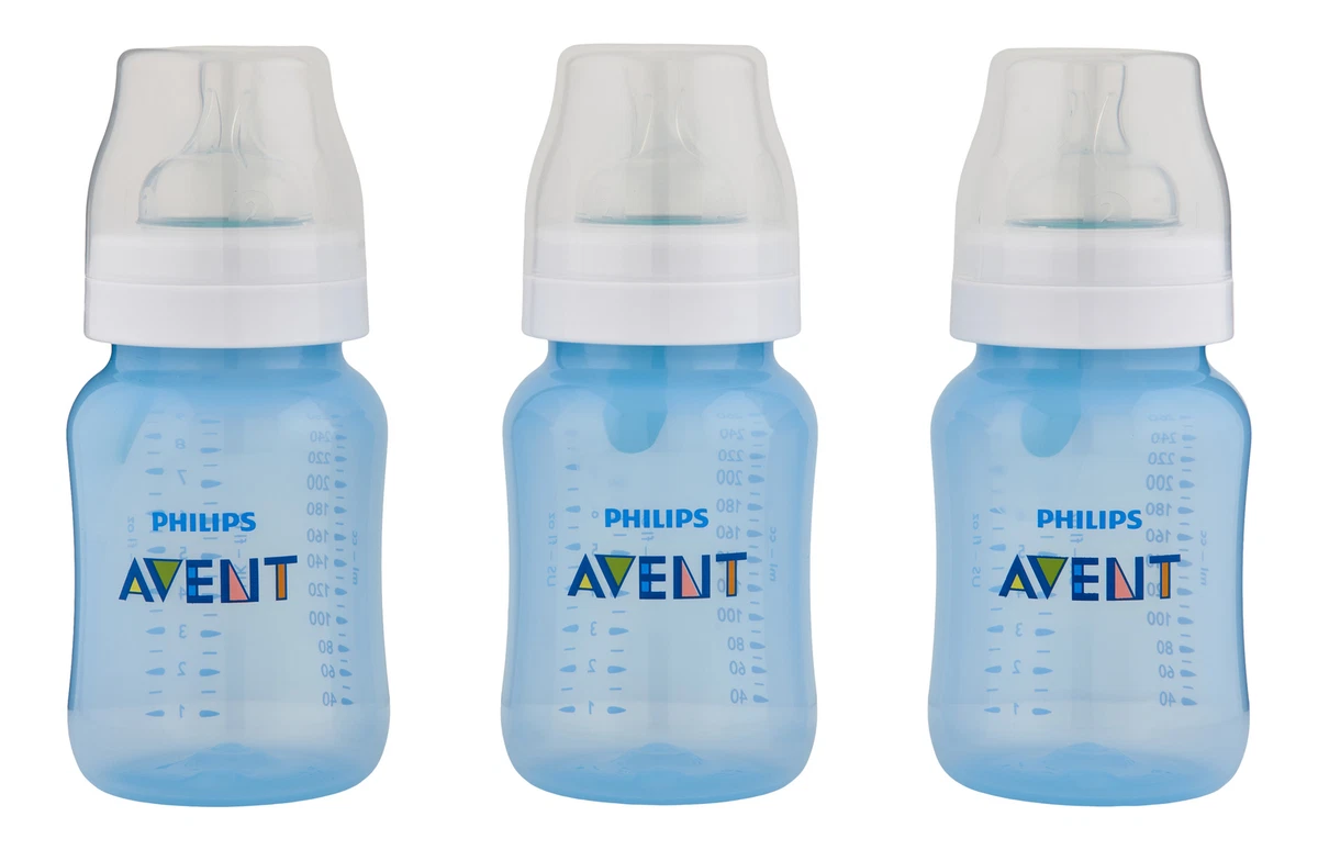 Philips Avent Anti-Colic Bottle With AirFree Vent Blue 9 oz 3 Ct. Baby  Bottle