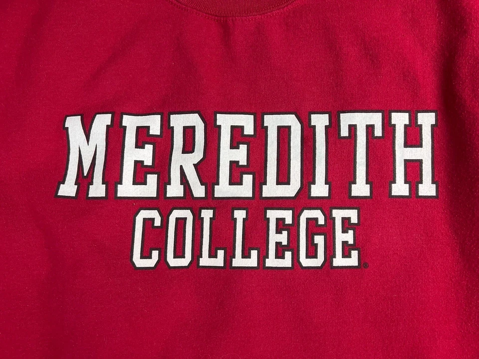 Vintage 90’s MV Sport Meredith College Sweatshirt Small Red Long Sleeve - Image 2 of 4