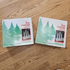 NOMA 3 Light Candolier 1503C Christmas Holiday Window Lights LOT Of TWO NEW NOS