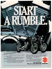 SUZUKI Intruder Moto 1986 Vintage Original Print AD - Deux moto photo moteur