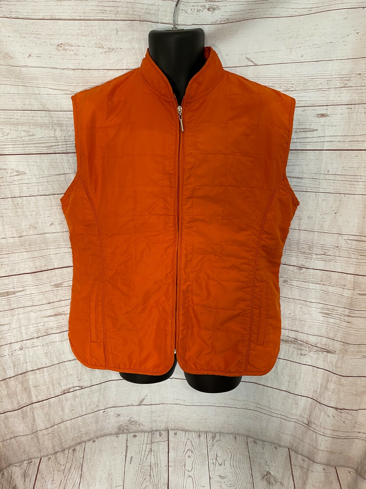 Surprise Men’s Sleeveless Vest Zipper Front Orange Size 50