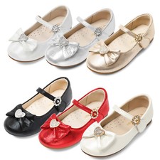 Girls Flat Shoes Rhinestone Ballerina Flats Wedding Party Shoes Mary Jane Flats