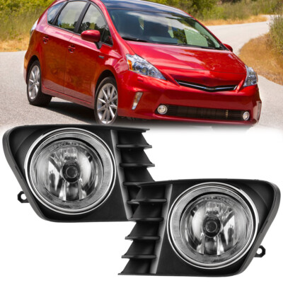 Pair Of Fog Lights With Bezels, Wiring & Switch For 2012-2014 Toyota Prius V – DOT/SAE Certified