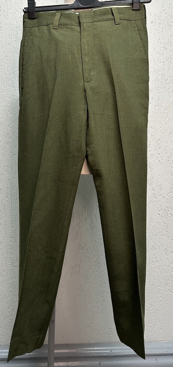 Men's 1960s Olive Green Trousers Chinos Ivy Style US Vintage