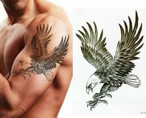 Large Eagle Bird Temporary Waterproof Tattoos Sleeve Women Mens Arm Back Chest | eBay Large Eagle Bird Temporary Waterproof Tattoos Sleeve Women Mens Arm Back Chest | eBay