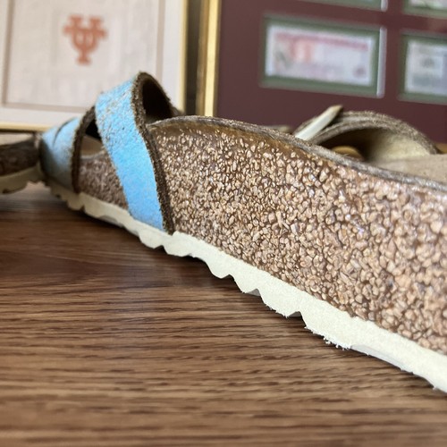 Birkenstock Yao Washed Metallic Aqua EUR 39 Women’s US Size - 8 - Picture 9 of 12