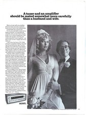 Vintage Print Ad Sony STR-7065 Receiver Married Couple Playboy Sept 1973 11"x8"