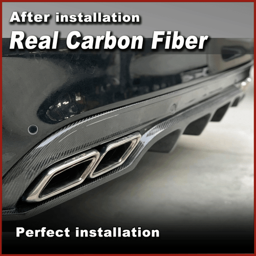 Carbon Diffusor Stoßstangen Heckdiffusor für Mercedes W205 C300 C43 C63 15-19 - Picture 5 of 12