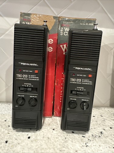 2 Vintage Radio Shack Walkie Talkies Realistic Brand Model Trc-213 Not Tested - Zdjęcie 2 z 24