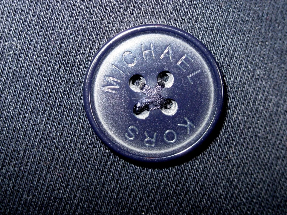 Chaqueta Blazer MICHAEL KORS MK Para Mujer Azul Lona Doble Pecho Trabajo MEDIANA NUEVA SIN ETIQUETAS Foto 4 de 4