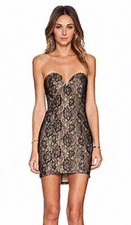 WYLDR London Los Angeles Get Bodied Black Lace Dress, Size Medium. NWT!
