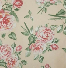 Handmade Decorative Table Runner Antique Yellow Vintage Rose Print 116cm x 32cm