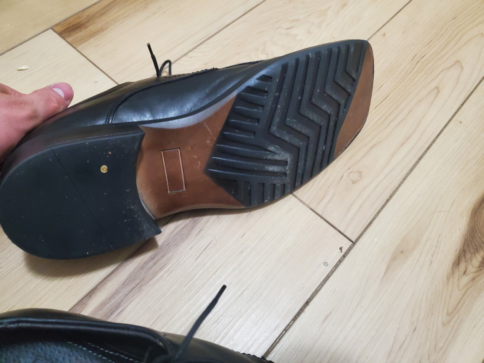 SAOLA Scarpe eleganti da uomo Venturini Derby Oxford taglia 111⁄2 M punta quadrata pelle nera