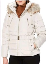 Nafnaf Bu-choupinou Court Down Parka Puffer Jacket Argile Size Uk 12 Ref Rp172