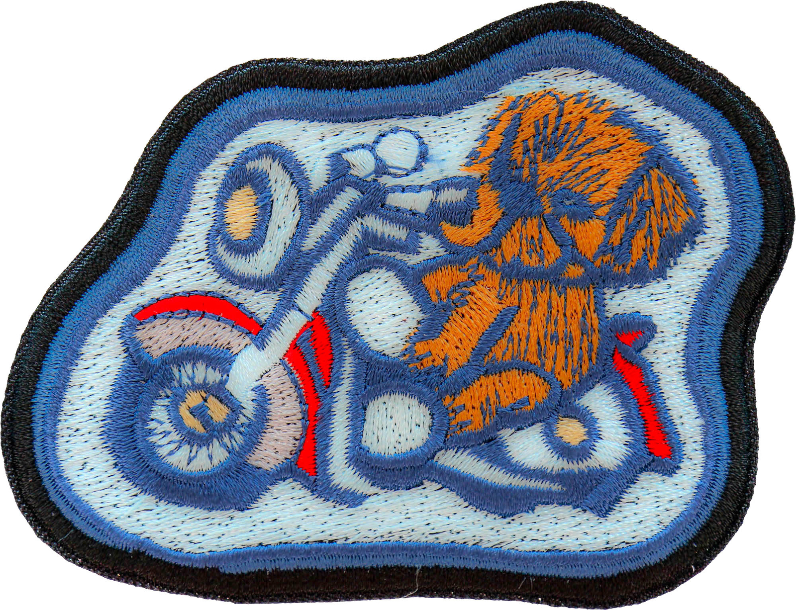 Doggy Biker Iron on Patch - 3.5x2.75 inch - P7385