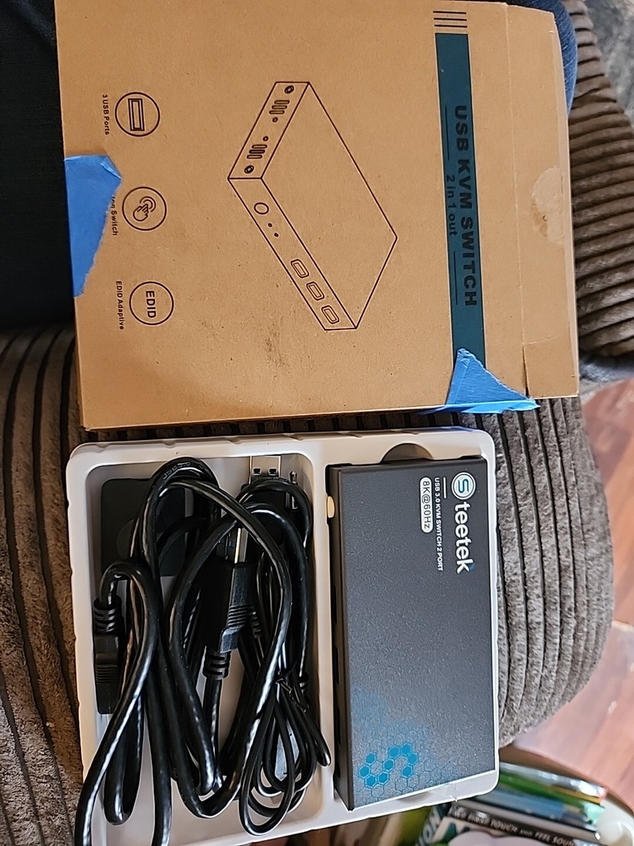 Steetek USB 3.0 KVM Switch Dual Monitor 2 Port Box, 8K@60Hz | eBay