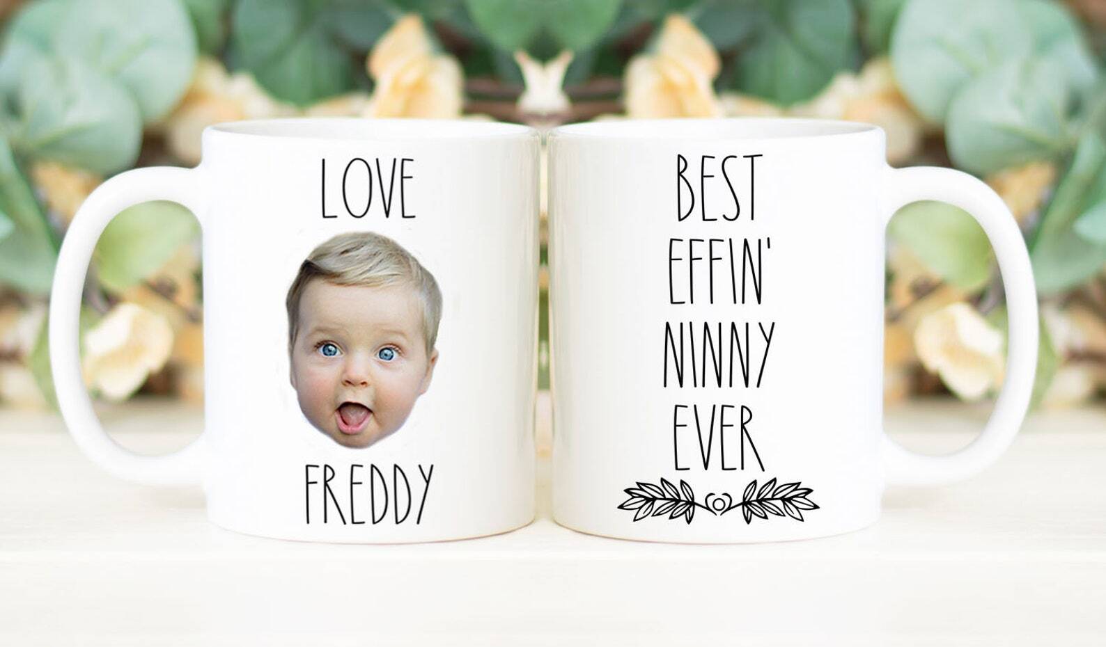 Best Effin' Ninny Ever Mug Custom Face Mug Personalized With Photo Of Baby