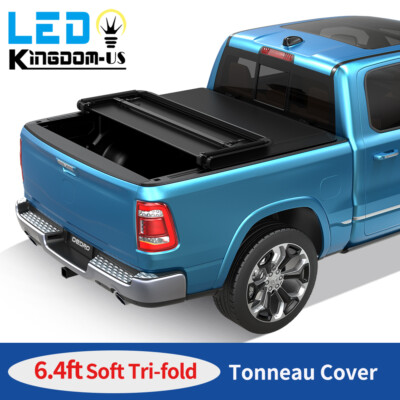 #ad 3 Fold Soft Tonneau Cover Truck Bed For 2002 2026 Dodge Ram 1500 2500 3500 6.4ft $295.99