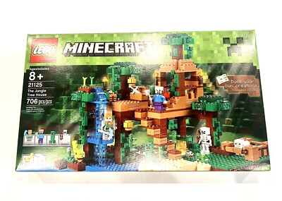 LEGO Minecraft The Jungle Tree House (21125) New Creeper Alex Steve Ocelot Rare