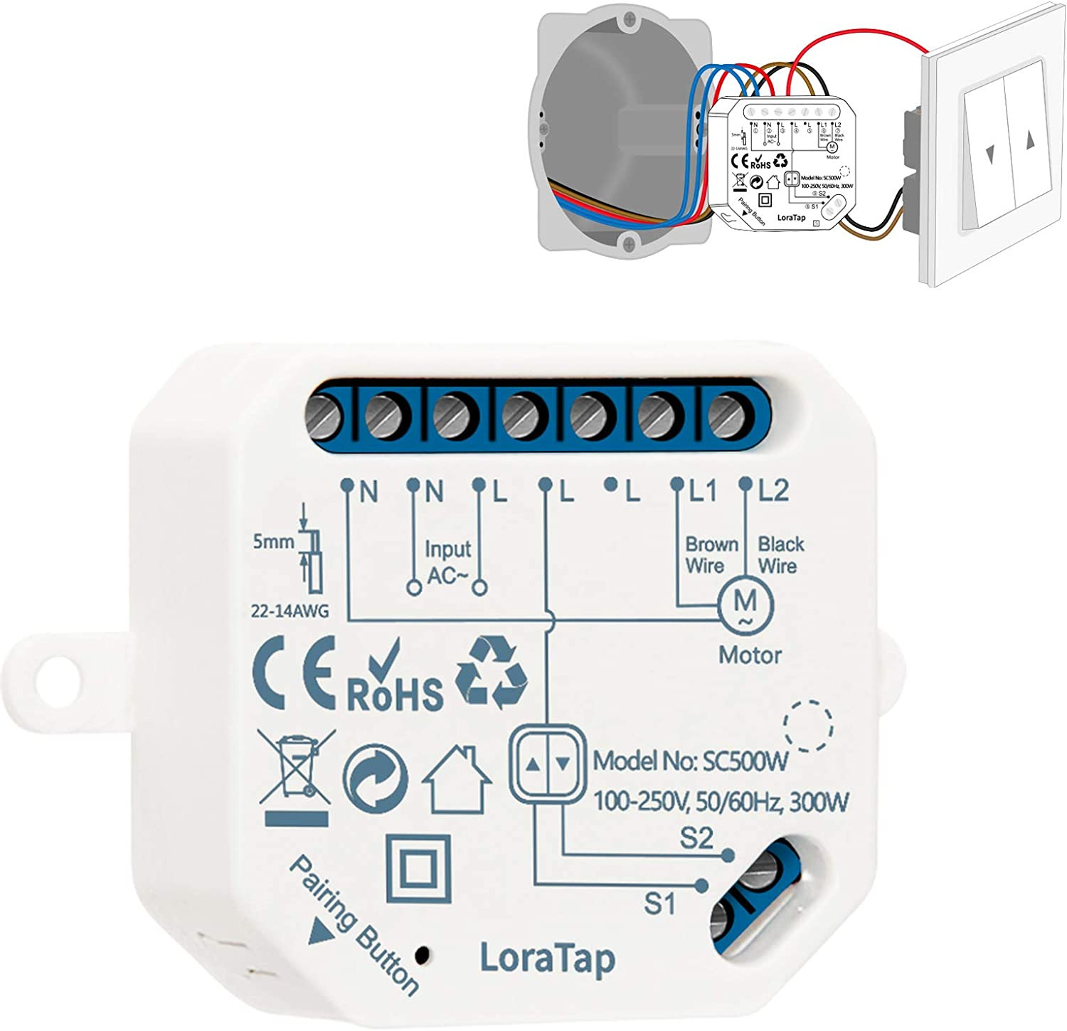 Interruttore Smart WiFi per Persiane Elettriche 300W Sicuro Certificato