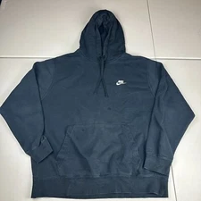 Nike Mens Black Pullover Hoodie Sweater Size XL Essential