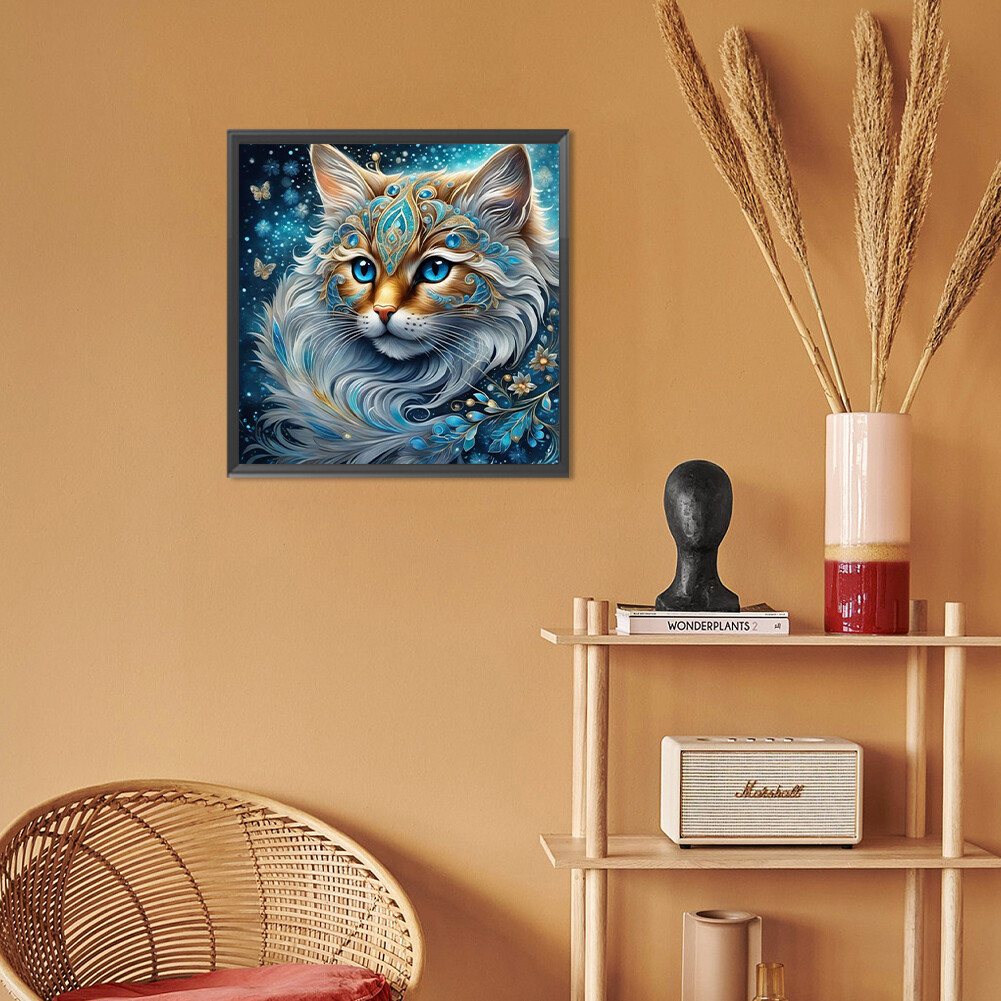 Sanjee DIY Diamond Painting Kits For Adults, Cat Round Full