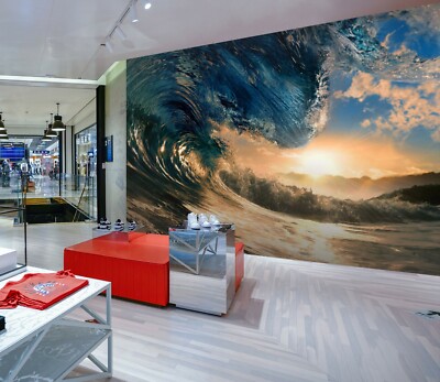 3D Ocean Wave 30424NA Business Wallpaper Wall Mural Self-adhesive Commerce Fay