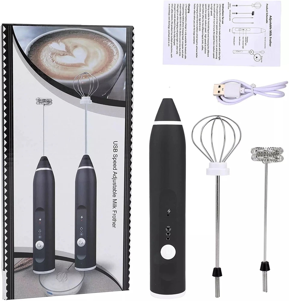 Milk Frother Whisk Handheld Battery Operated Electric Coffee Mixers Egg Beater