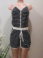 Nwt Cupshe Blue With White Striped Sleeveless Romper large