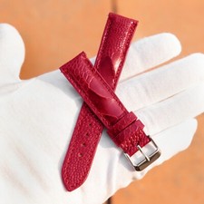 Red Ostrich Watch Strap Men's, Red Leather Watch Band, Ostrich Leg Skin 14-26mm