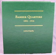 Littleton Album LCA26 Barber Quarter 1892-1916 Archival Quality  Book  25 Cent