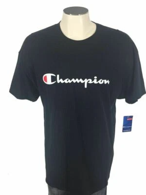 Nueva con etiquetas Camiseta Champion 1XL Script Logo Spellout Negra Manga Corta Para Hombres - Imagen 1 de 4