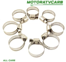 ALL-CARB 15× 3/4"-1" Adjustable Stainless Steel Drive Hose Clamps Fuel Line Clip