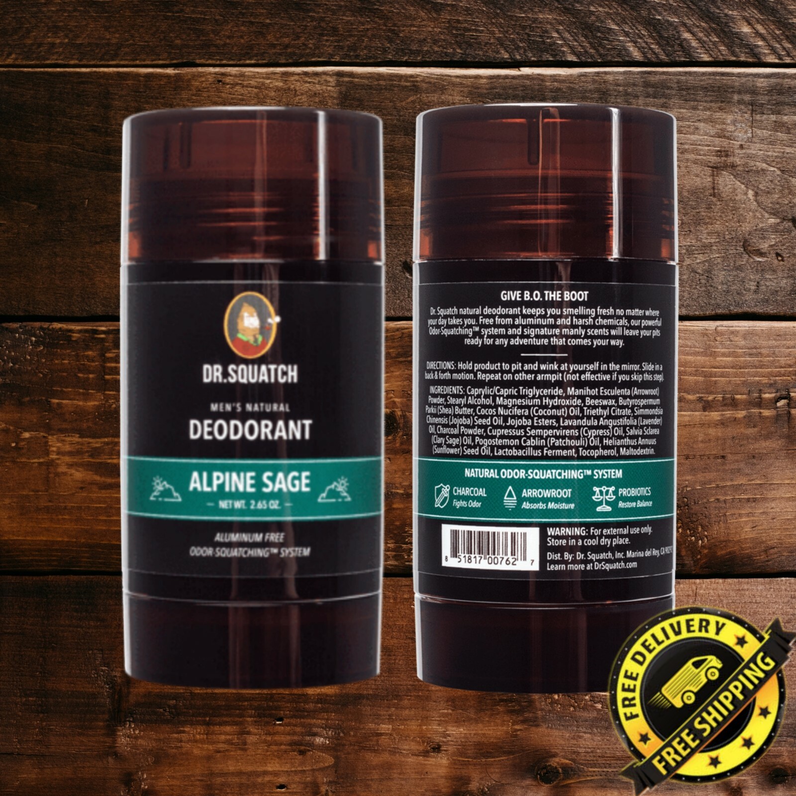 Dr Squatch Men's Deodorant Alpine Sage Scents Aluminum Free All Natural  Perfect 851817007627 | eBay