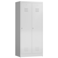 Stahl Spind Montiert Metall Personalschrank 2 Abteile Xxl Lichtgrau