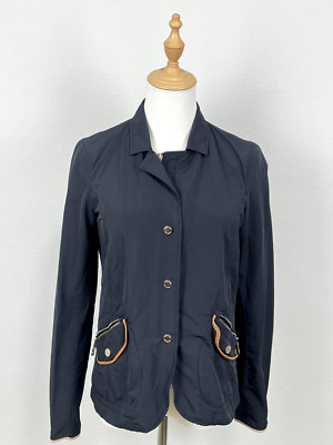 Massimo Dutti Women's Full Zip Pockets Blue Blazer Jacket Size USA S