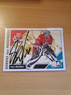 Tyler Weiman Nürnberg Augsburg AHL Card SIGNIERT Unterschrift Autogramm