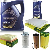 Mann Inspektionspaket 6L Mannol Defender 10W-40 FüR Audi A4 Avant 2.5 Tdi