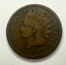 1893 USA Indian Head Cent Coin, VG Very Good