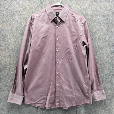 Hugo Boss Shirt Men XL Purple Button Down Tailored Slim Fit Italian Fabric Pin | eBay Hugo Boss Shirt Men XL Purple Button Down Tailored Slim Fit Italian Fabric Pin | eBay