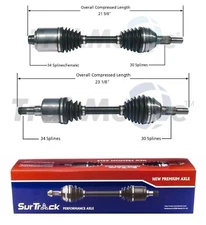 SurTrack Pair Set of 2 Front CV Axle Shafts For Pontiac G6 FWD Auto 4 Speeds