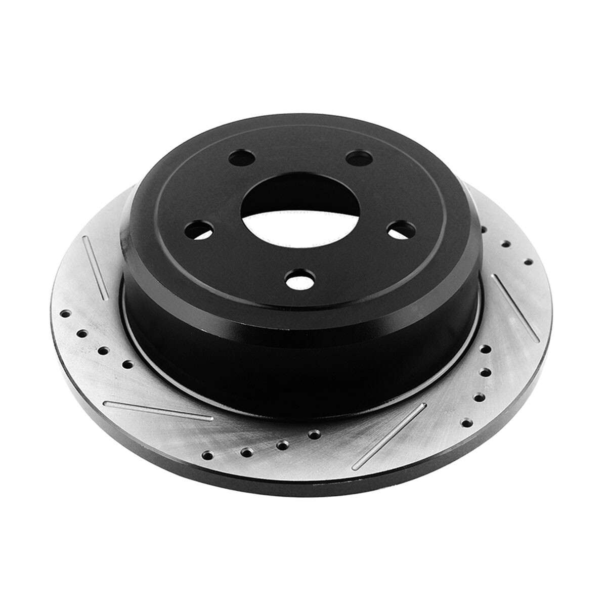 Rear Drilled Slotted Brake Rotors Black Pair 2 for Jeep Grand Cherokee