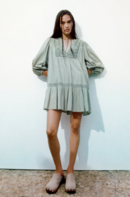 zara short embroidered dress Rust Embroidered Voluminous Dress – Bohemian Dream