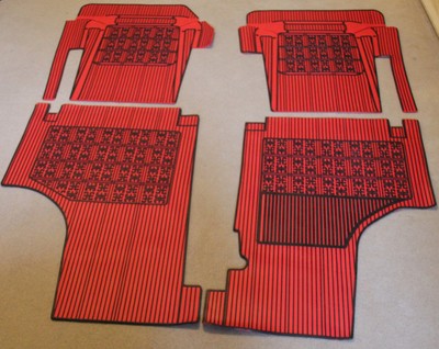 FIAT 595 ABARTH UNIVERSAL CAR CARPET FLOOR MATS RED TRIM SET OF 4