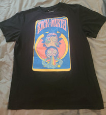 Rick and Morty Adult Swim Psychedelic Poster Black T Shirt Tshirt Size M