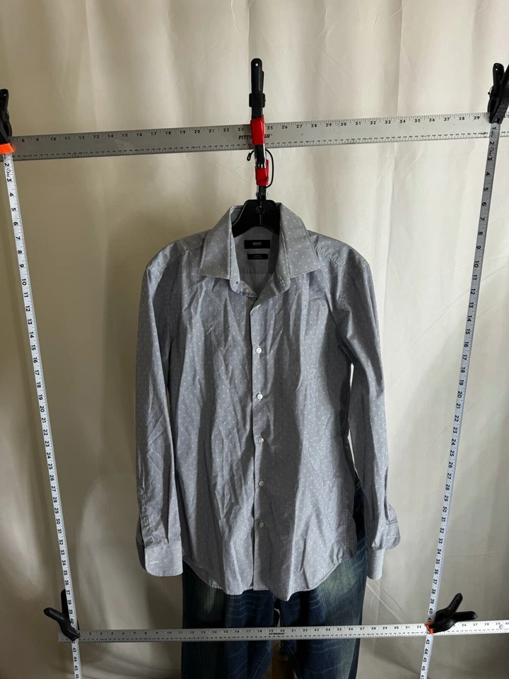 Hugo Boss Geometric LONG SLEEVE SHIRT XS 14.5 x 33/34  - Image 2 of 4